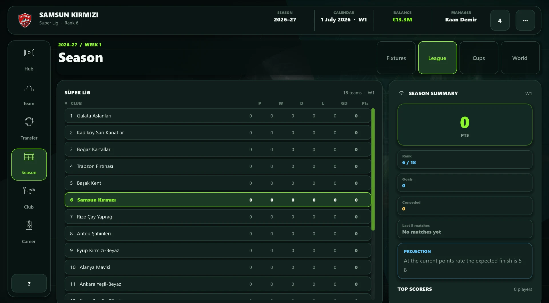 Pocket Football Manager screenshot