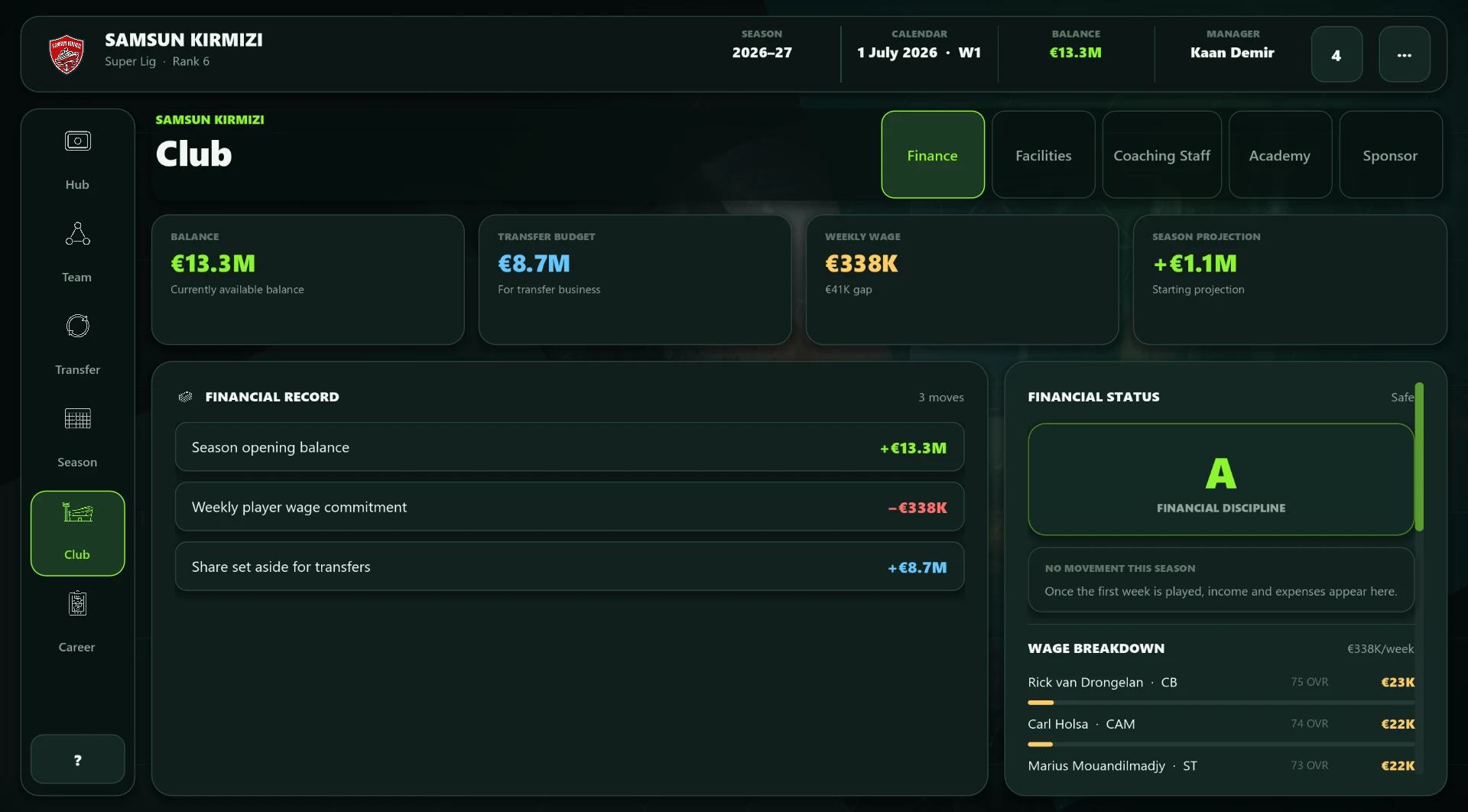 Pocket Football Manager screenshot