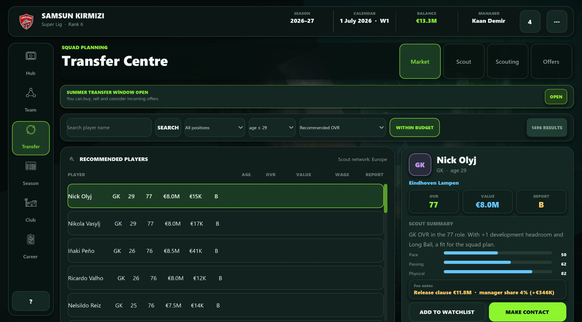 Pocket Football Manager screenshot